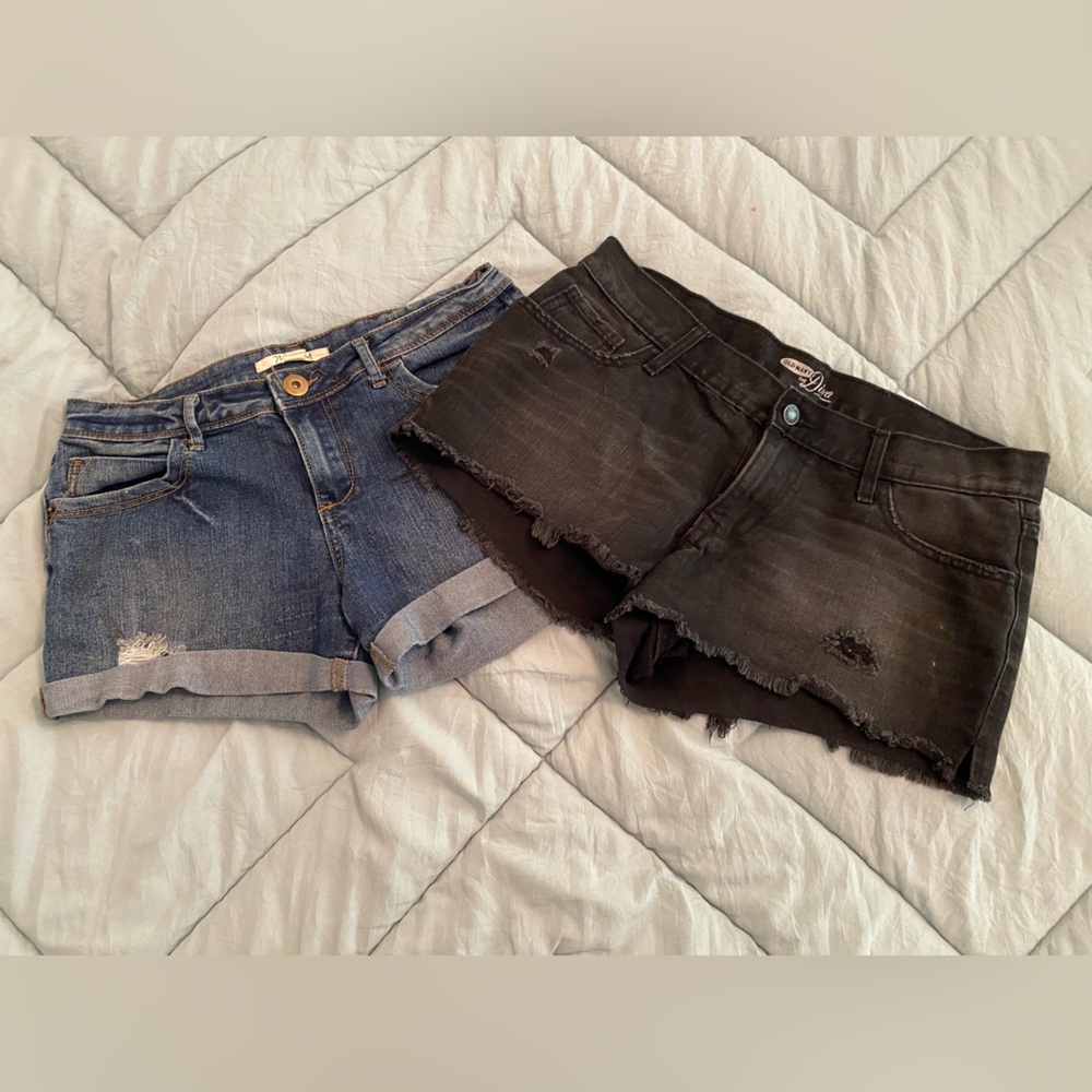 Old Navy Blue and Black Jean Shorts